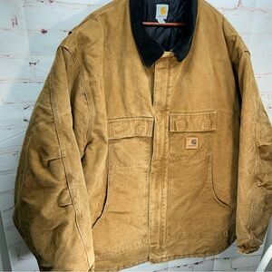 Men’s Carhartt Arctic quilt coat 4x tall sandstone brown excellent condition